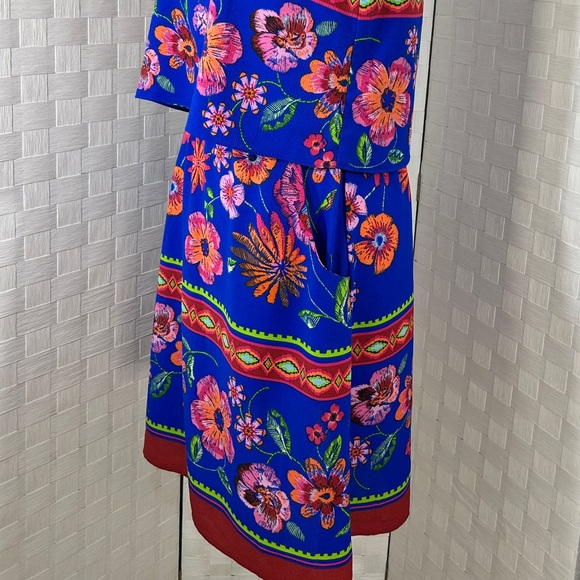 Rabbit Rabbit Rabbit Blue and Red Floral Dress - Picture 3 of 9